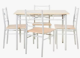 Comedor 4 Sillas Rectangular Elegante Color Madera