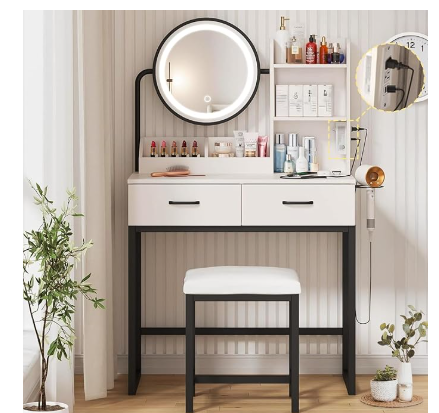 YUDSKU Tocador Vanity con Espejo Luz LED
