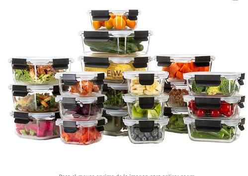 EasyWare JUEGO DE RECIPIENTES DE VIDRIO HERMÉTICO