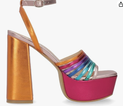 Capa de Ozono Sandalia de Tacón Ancho y Plataforma