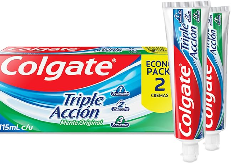 Colgate Pasta Dental Triple Acción Menta Original 2 x 115 ml.