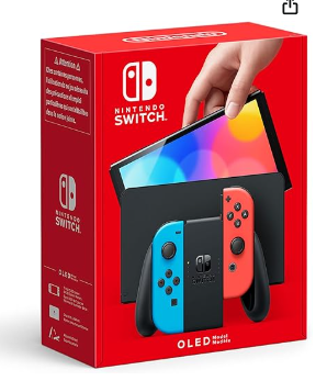 Nintendo Switch Modelo OLED w/ Neon Red & Neon Blue Joy-Con