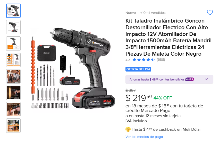 Kit Taladro Destornillador Inalámbrico Electrico