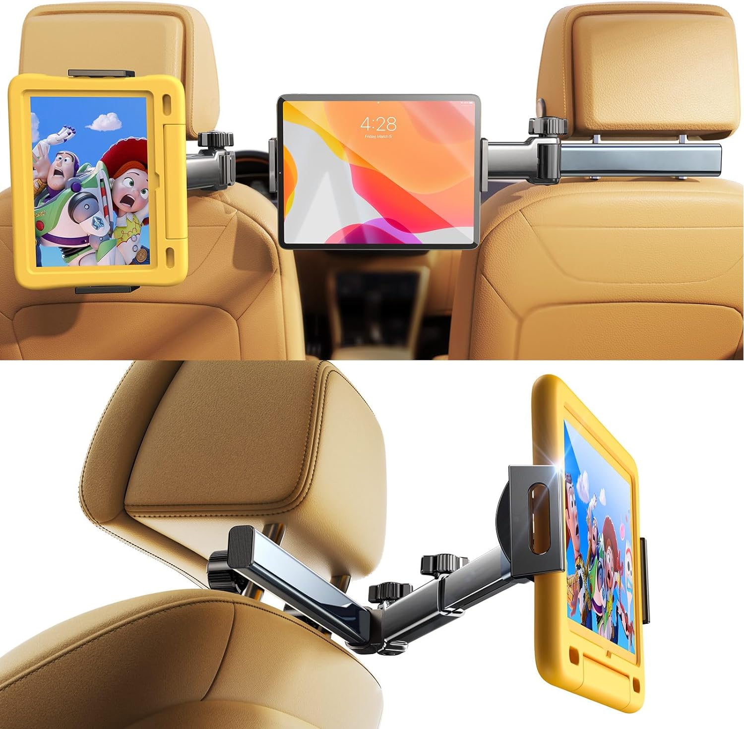 Soporte para Tablet Ajustable para el Automovil para Reposacabezas de Coche