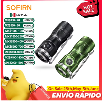 Sofirn Mini SC13 SST40 LED 1300lm táctica 18350 linterna recargable 6000K llavero con luz magnética