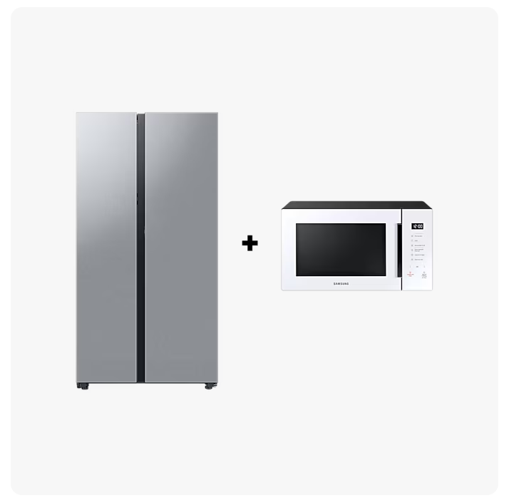 Refrigerador BESPOKE RS28CB70 SBS 28pies + Microondas BESPOKE