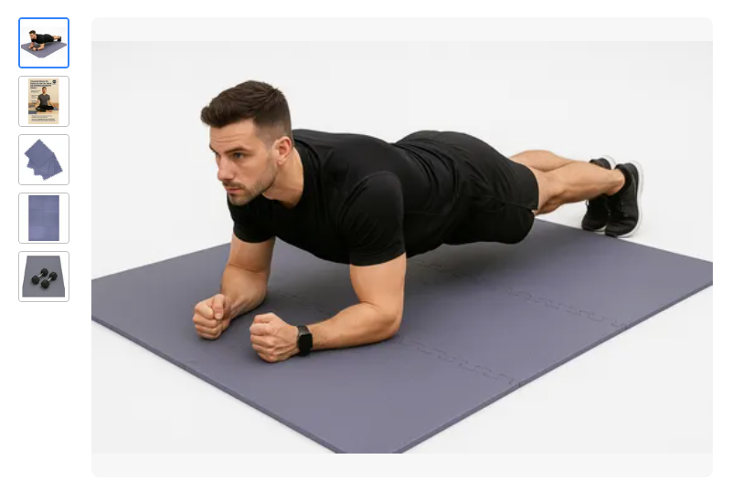 4 piezas Tapete Foamy Ejercicio Gym Yoga Multiusos 60x60cm