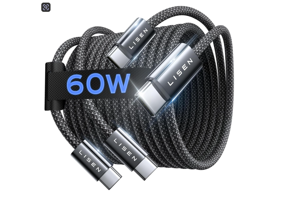 Cable Cargador USB Tipo C a Tipo C, Paquete de 2pz de 2M c/u, Carga Rápida 20V 3A, Nylon Trenzado