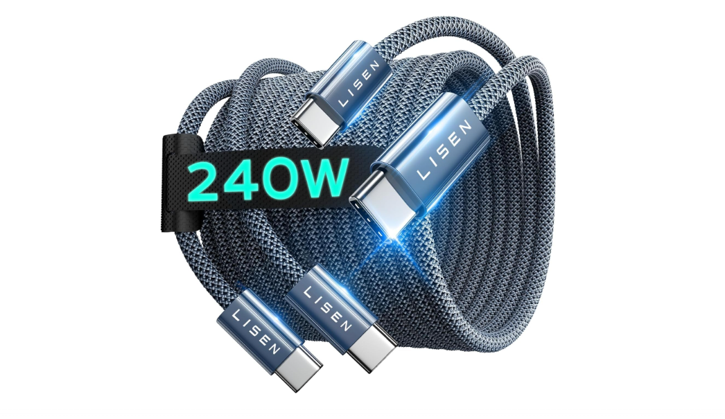 LISEN Cable USB C a USB C 240W 48V 5A, Paquete de 2 cables, Carga Rápida