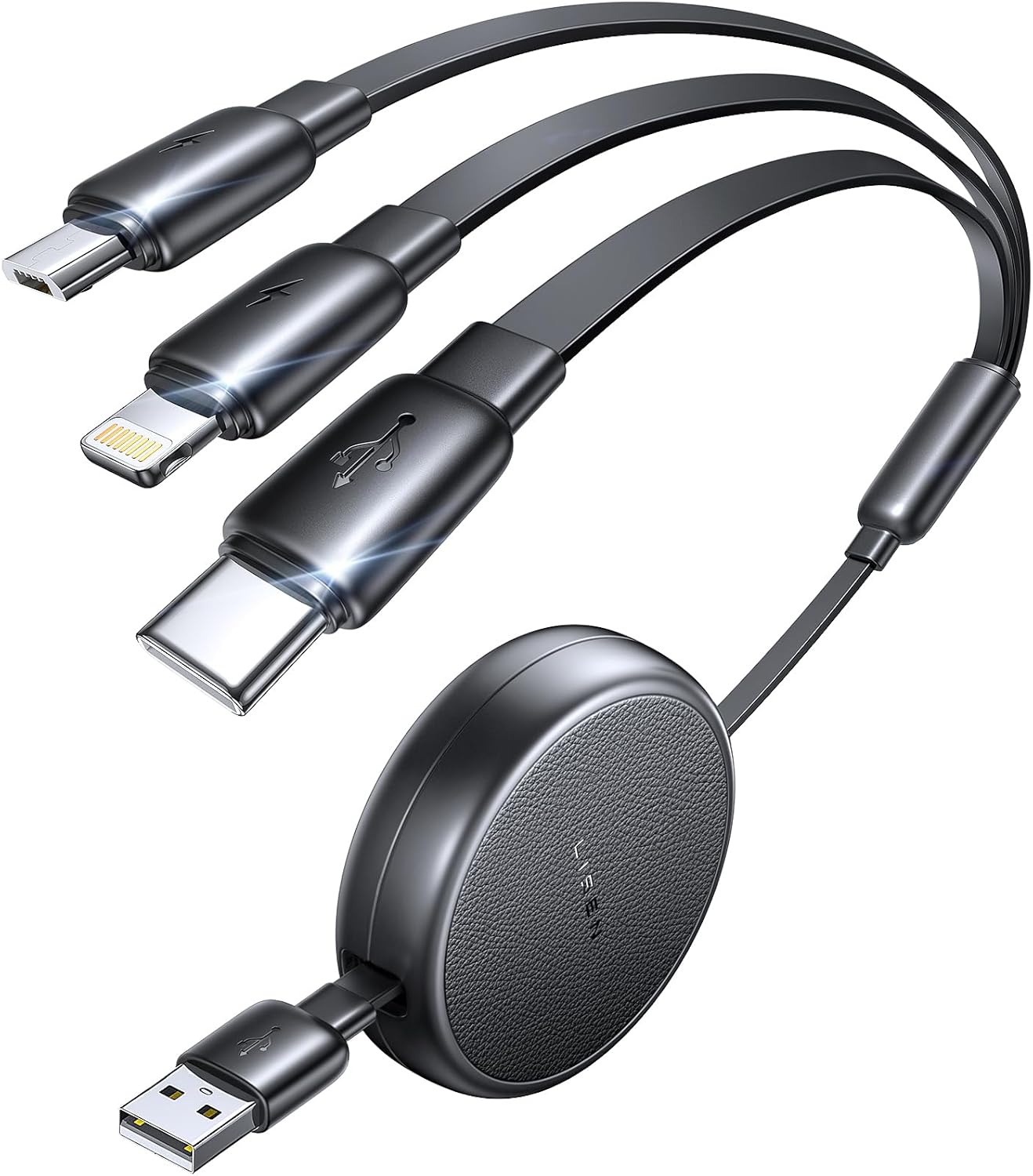 LISEN 3 en 1 Cable USB C Retráctil