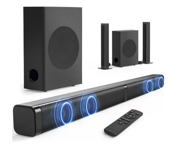 Barra De Sonido 2.1 Canales Con Subwoofer 120w Home Theatre