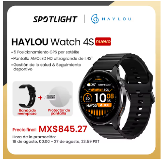 HAYLOU Reloj 4S GPS Smartwatch Pantalla AMOLED HD