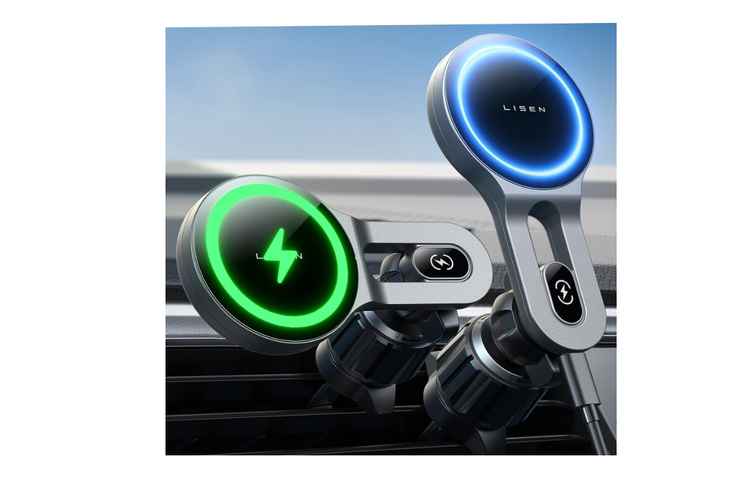 Soporte para Celular Automovil con Función de Carga 15W Cargador para Auto Inalámbrico, Soporte Magsafe Accesorios