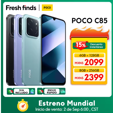【Lanzamiento Mundial】POCO C85 Versión Global Smartphone 128GB / 256GB Helio G81-Ultra 6.9 «120Hz