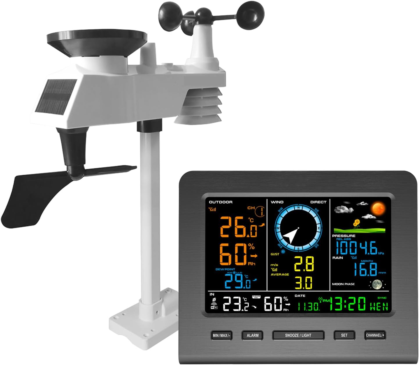 Estación meteorológica inalámbrica con sensor exterior