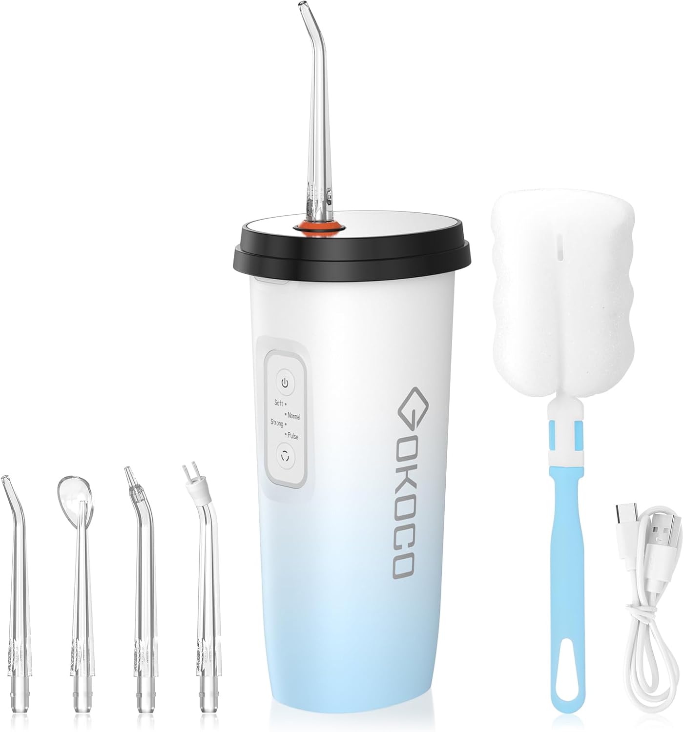 Irrigador Bucal Inteligente Portátil GF1096-200ml, 3 Modos, 4 Boquillas, IPX7