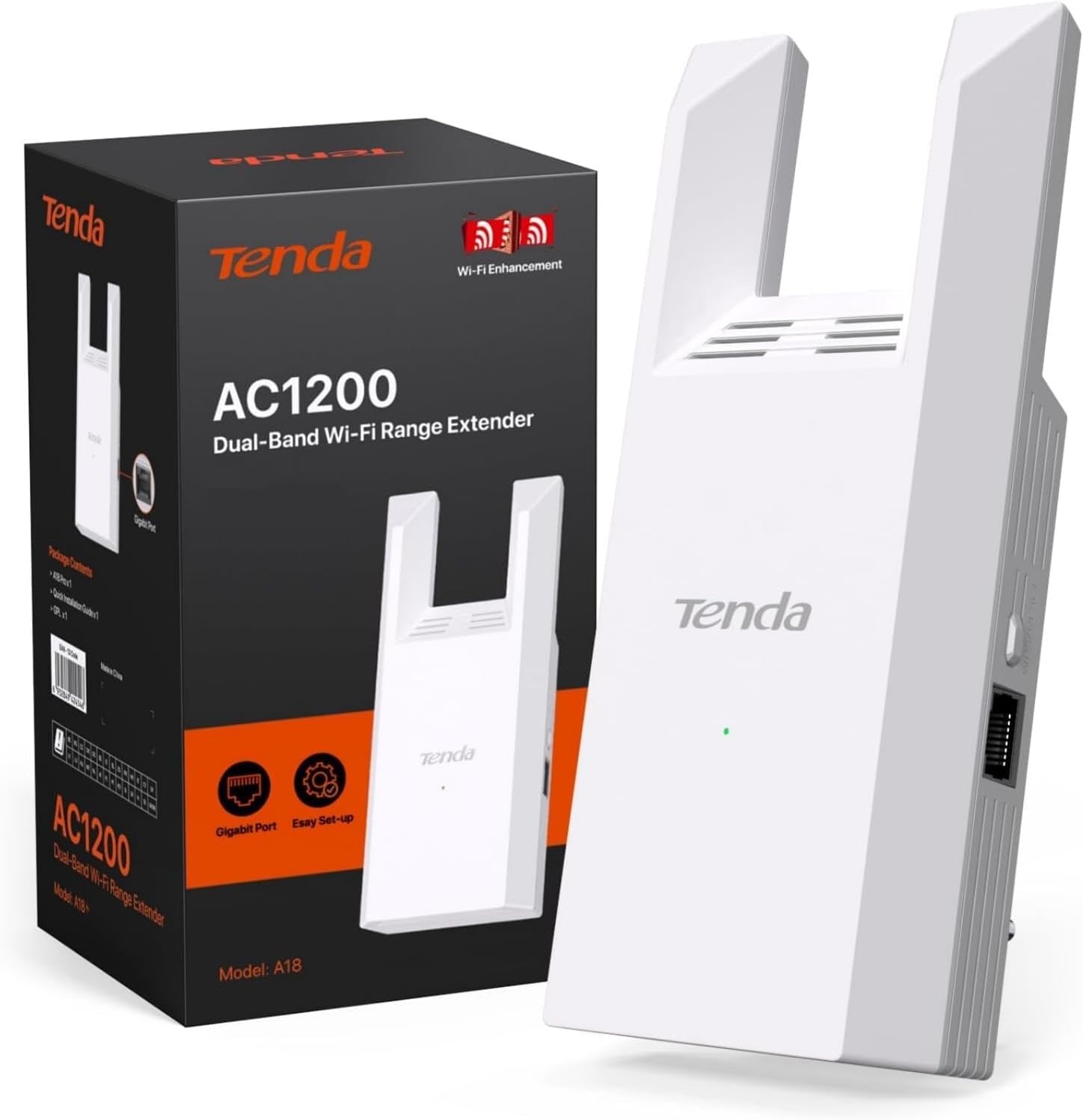 Tenda AC1200 Repetidor de Señal WiFi Doble Banda 5GHz/2.4GHz