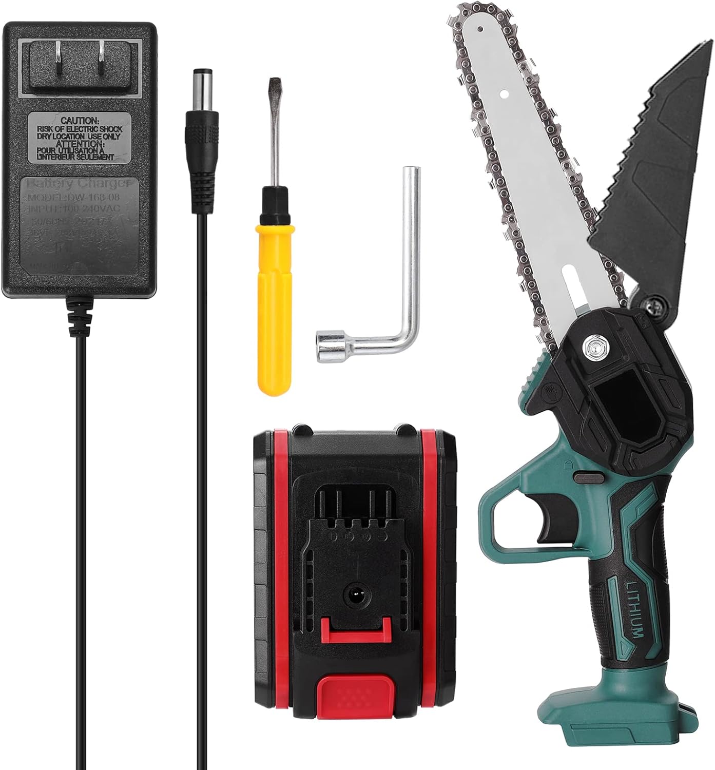 Mingzhe Mini Motosierra Inalámbrica eléctrica portátil de 21 V