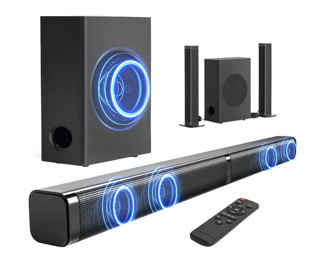 Barra De Sonido 2.1 Canales Con Subwoofer 200w Home Theater