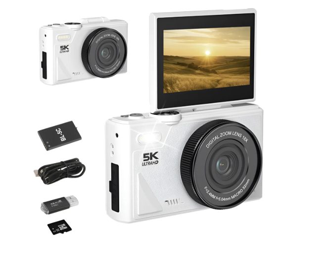 Kitbeez 75mp Cámara Digital 180° Pantalla Np-120