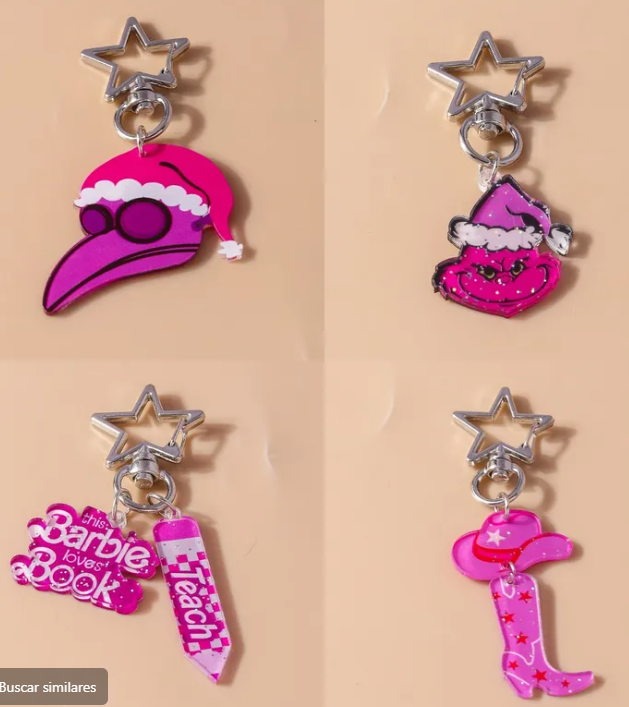 1 Pieza Estilo Simple Viajar Diariamente Bloque De Color Aleación De Zinc Impresión Navidad Llaveros