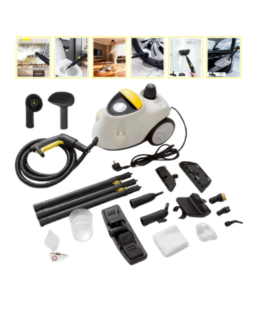 Limpiadora A Vapor Profesional 2500w Para Hogar Auto, 22accs Blanco