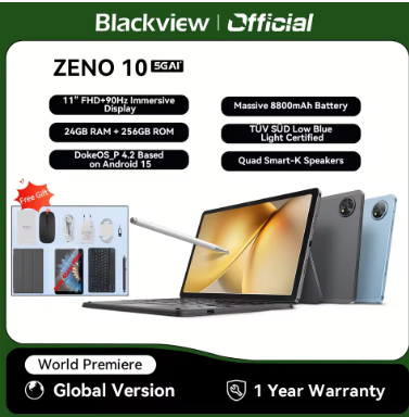 Blackview ZENO 10 5G AI Tablet, T8200 Ocat Core, pantalla FHD+ 90Hz de 11 «