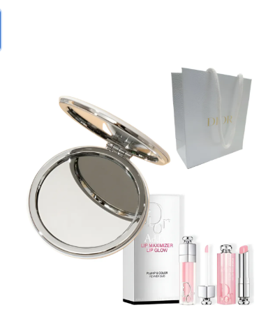 New Dior Labial Set Travel Duo + Bolsa Y Espejo