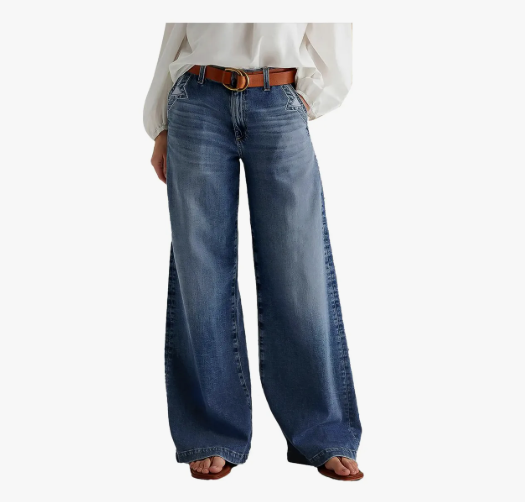 Jeans Wide Leg Para Mujer Tiro Alto Y Corte Holgado Moda