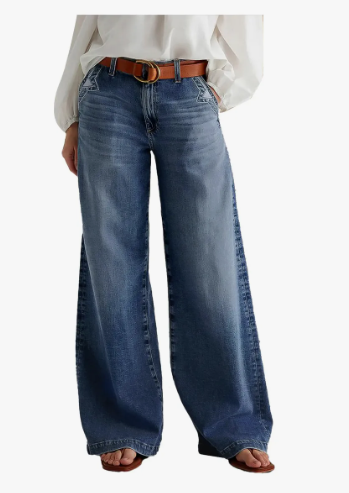 Jeans Wide Leg Para Mujer Tiro Alto Y Corte Holgado Moda