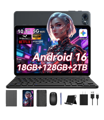 Tabwee Tablet T80 de 18 GB+128 GB de ROM/2 TB Tf (máximo 2 TB) Android 16 Wifi 5G OTG Gps Tablets Gemini Ai