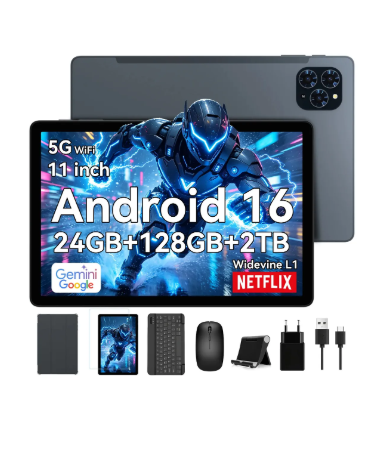 Tablet Tabwee T90 de 11 pulgadas con Android 16, 24, 128 GB de ROM/2 TB Tf (máximo 2 TB