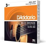 D’Addario Cuerdas para guitarra acústica, 80/20 Bronce
