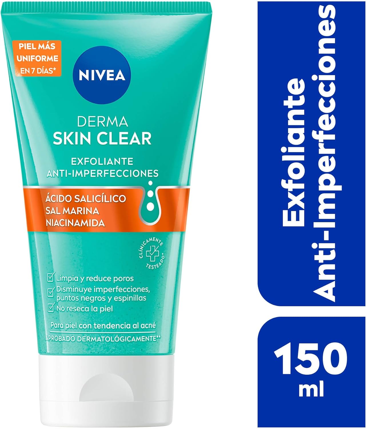 NIVEA Derma Skin Clear Gel Exfoliante Anti-imperfecciones 150 ml con Ácido Salicílico