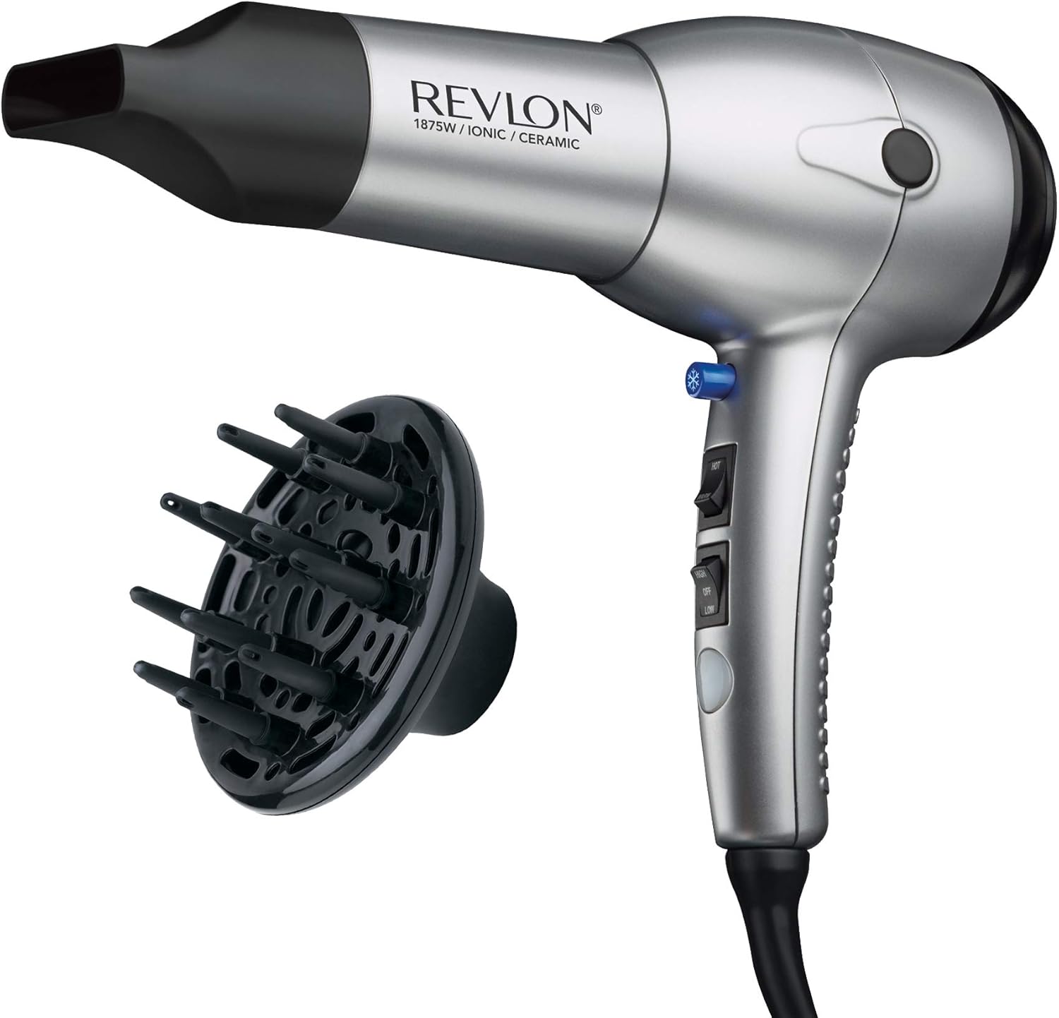 Revlon Secadora con Tecnología Iónica y Turmalina, Plata