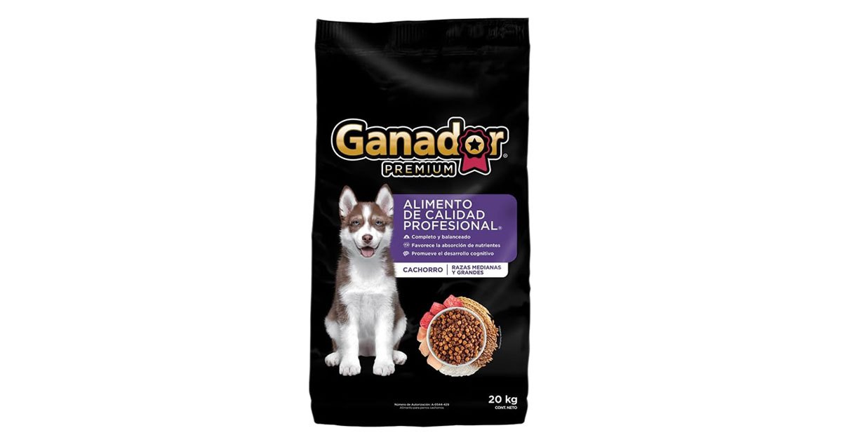 Ganador Premium Cachorro 20 kg, Razas Medianas y Grandes