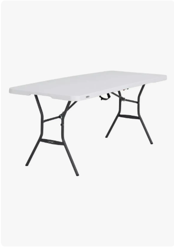 Mesa Plegable Plástico Tablon Portátil Tipo Portafolio 1.80 Color Blanco