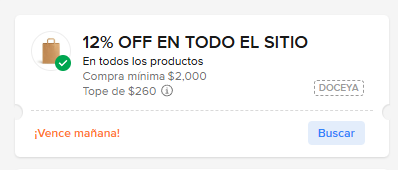 Cupon Mercado Libre: | $260 OFF | Min. $2000