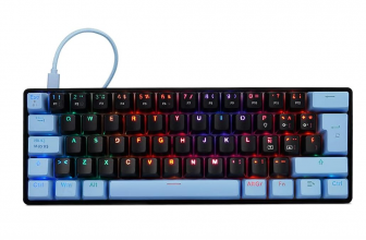 GAME FACTOR Teclado Gamer Mecánico Kbg560 60% Switch Blue Gateron RGB Anti Ghosting