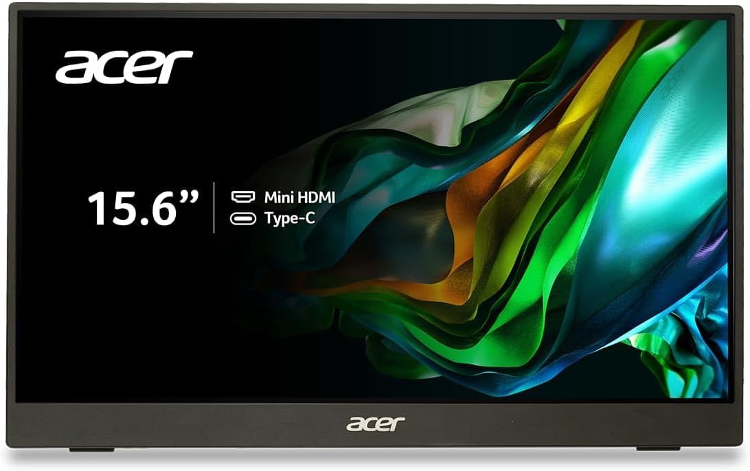 acer Monitor Portatil PM1 15.6″ FHD | Panel IPS | Diseño Ultradelgado y Ultraligero | Entradas Mini