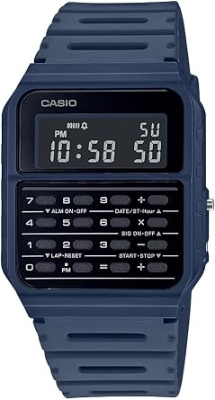 Casio Data Bank Reloj de Cuarzo con Correa De Resina, 24.1, Azul