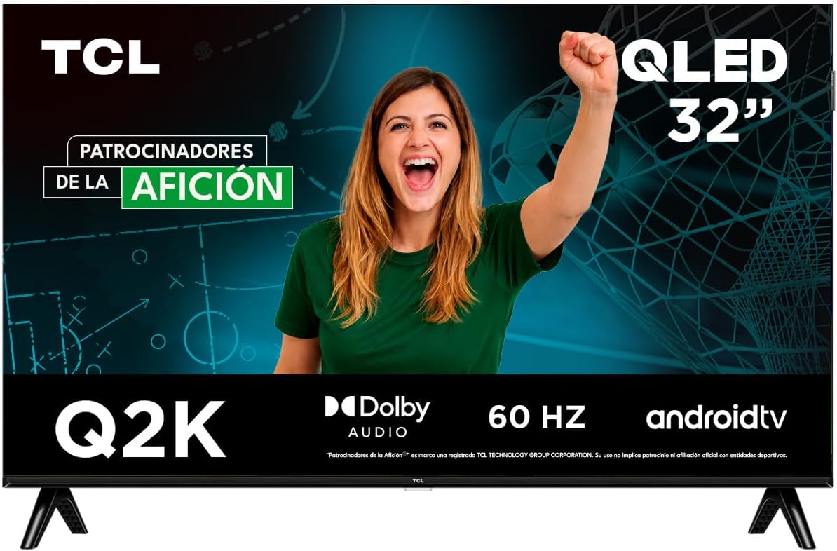 TCL Smart TV Pantalla 32 pulgadas 32Q2K Android TV HD QLED Google