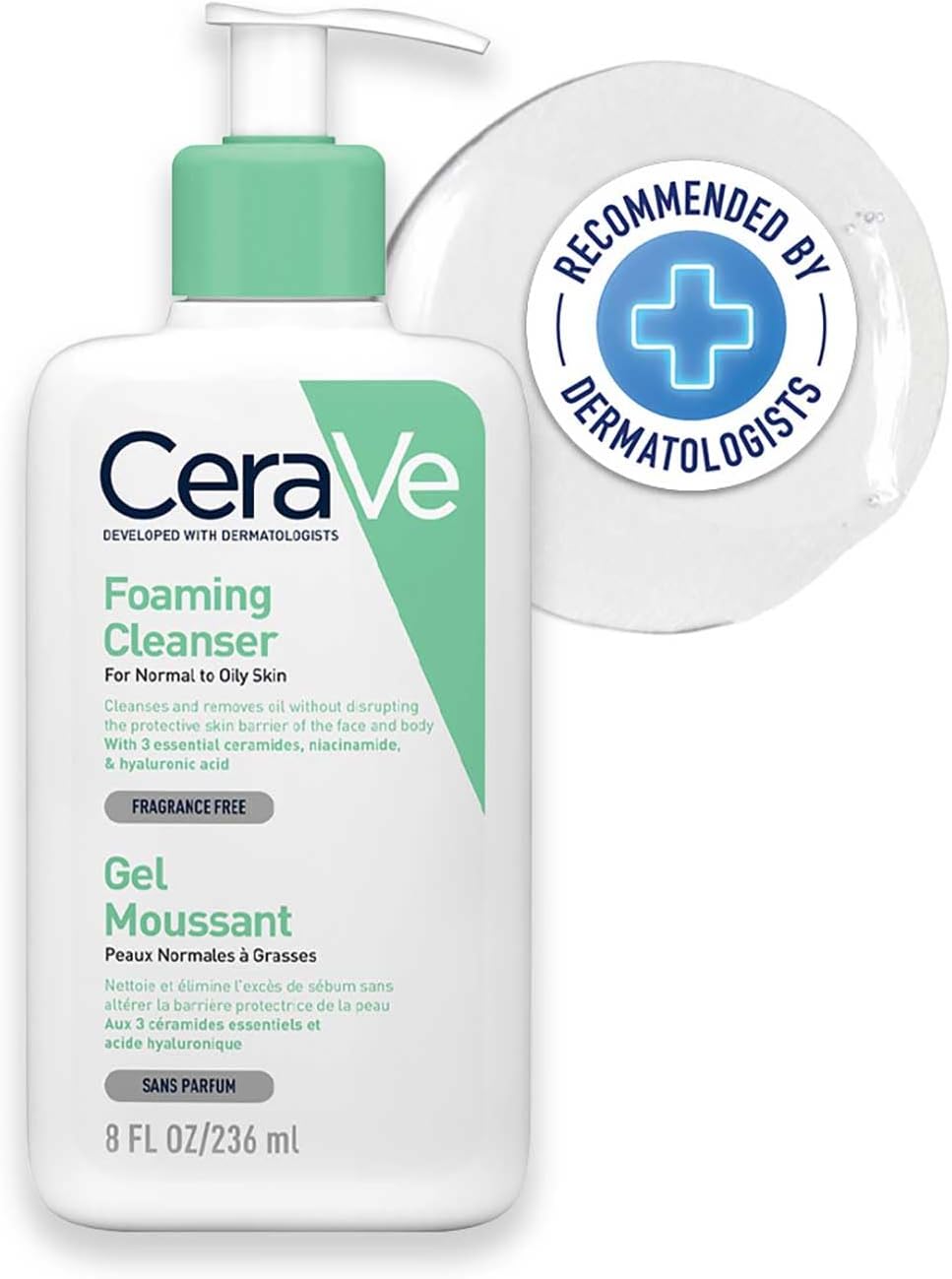 CeraVe Gel Limpiador Espumoso Diario para Uso de Día o Noche
