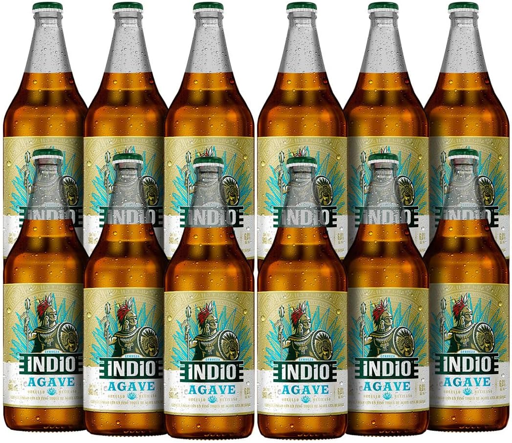 Indio Agave Cerveza Lager Caguama 12 Botellas 940ml