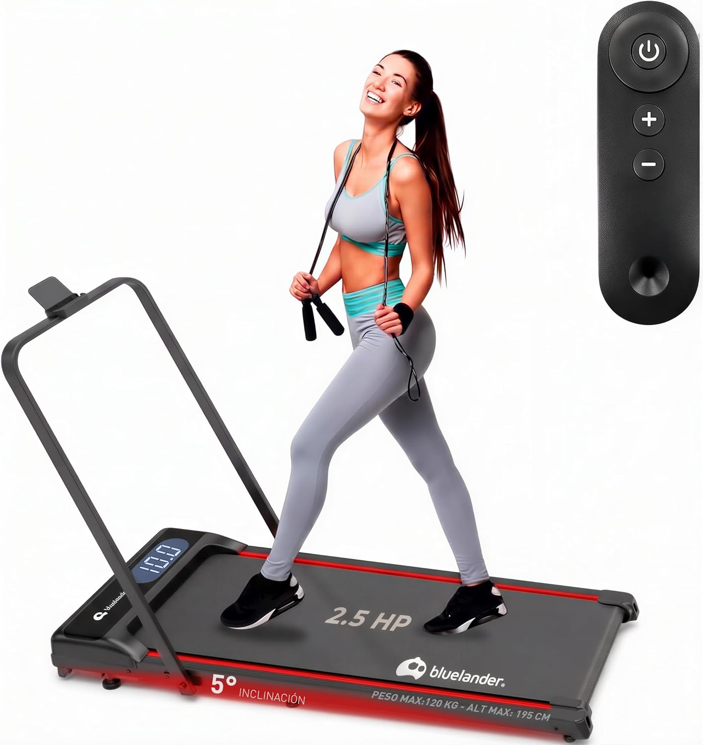 Caminadora Electrica, Walking Pad con Asa con Pantalla Digital, Caminadora Plegable, Portatil