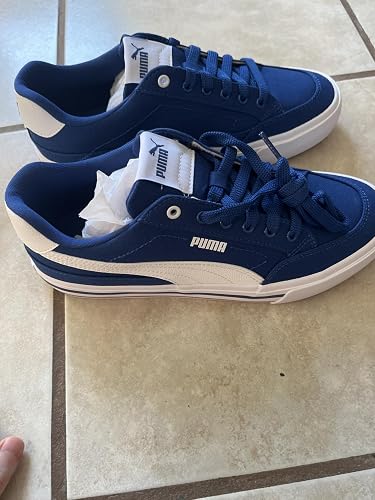 Puma, Tenis Casuales Court Classic Vulc FS, Unisex, Azul con Blanco