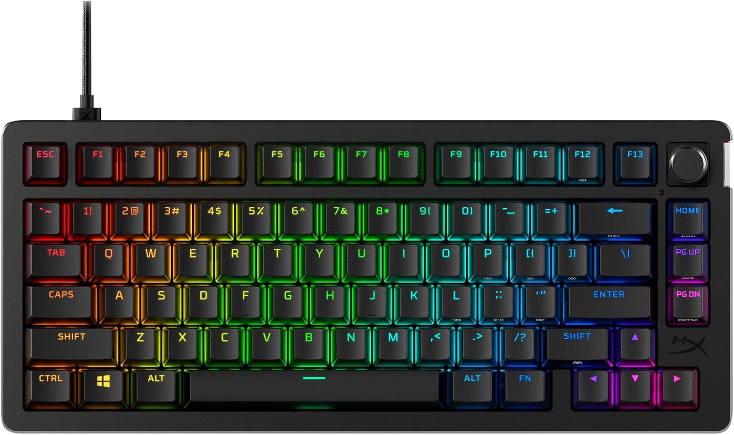 HyperX Alloy Rise 75, Teclado mecánico Gamer, Hot-swappable 75%