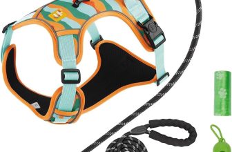 KARA Arnés para Perro Ajustable Reflectante con Correa 1.5 m Set con Dispensador y Bolsas Pechera