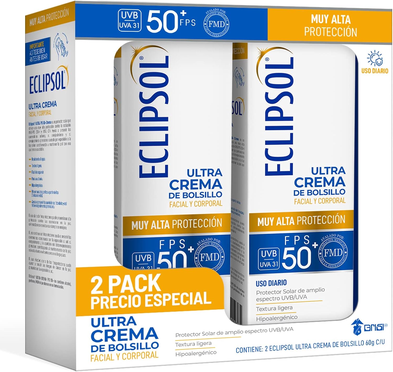 Eclipsol – Ultra Crema FPS 50+ de Bolsillo, Protector Solar