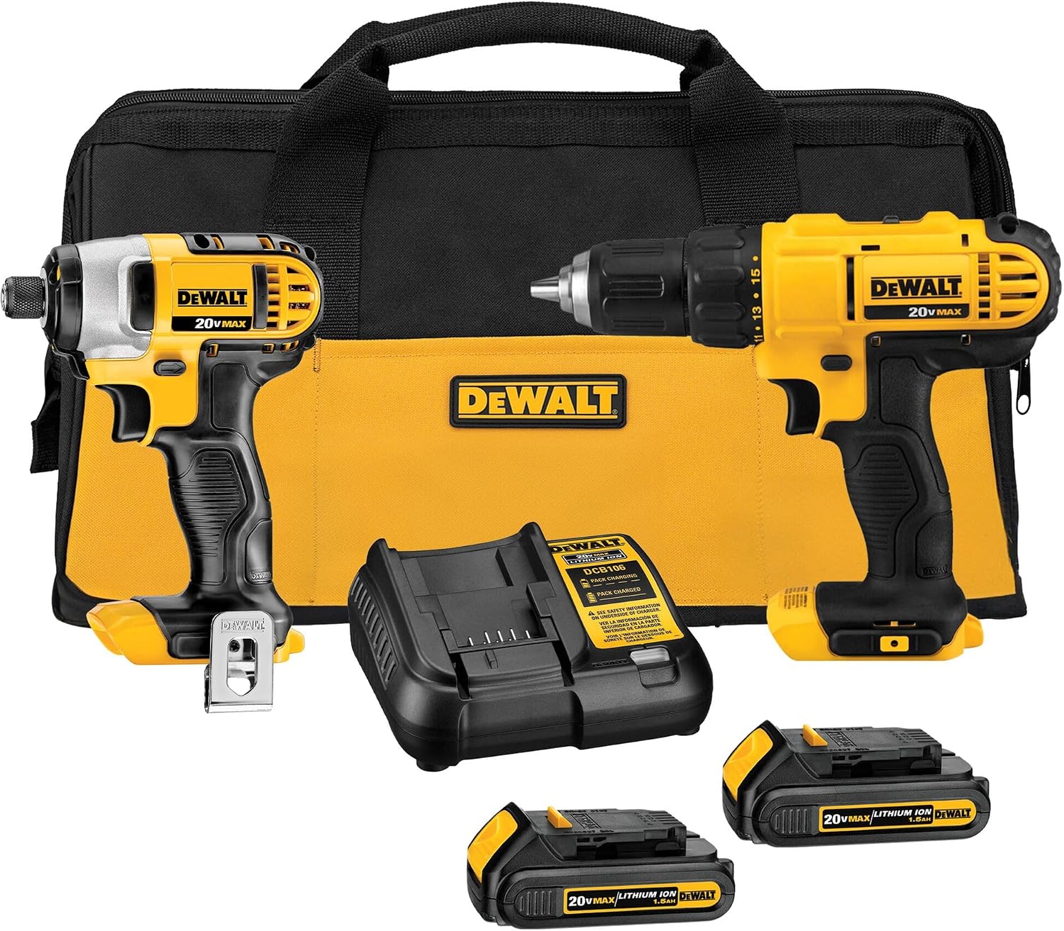 Taladro Atornillador y Llave de Impacto, 20V Máx